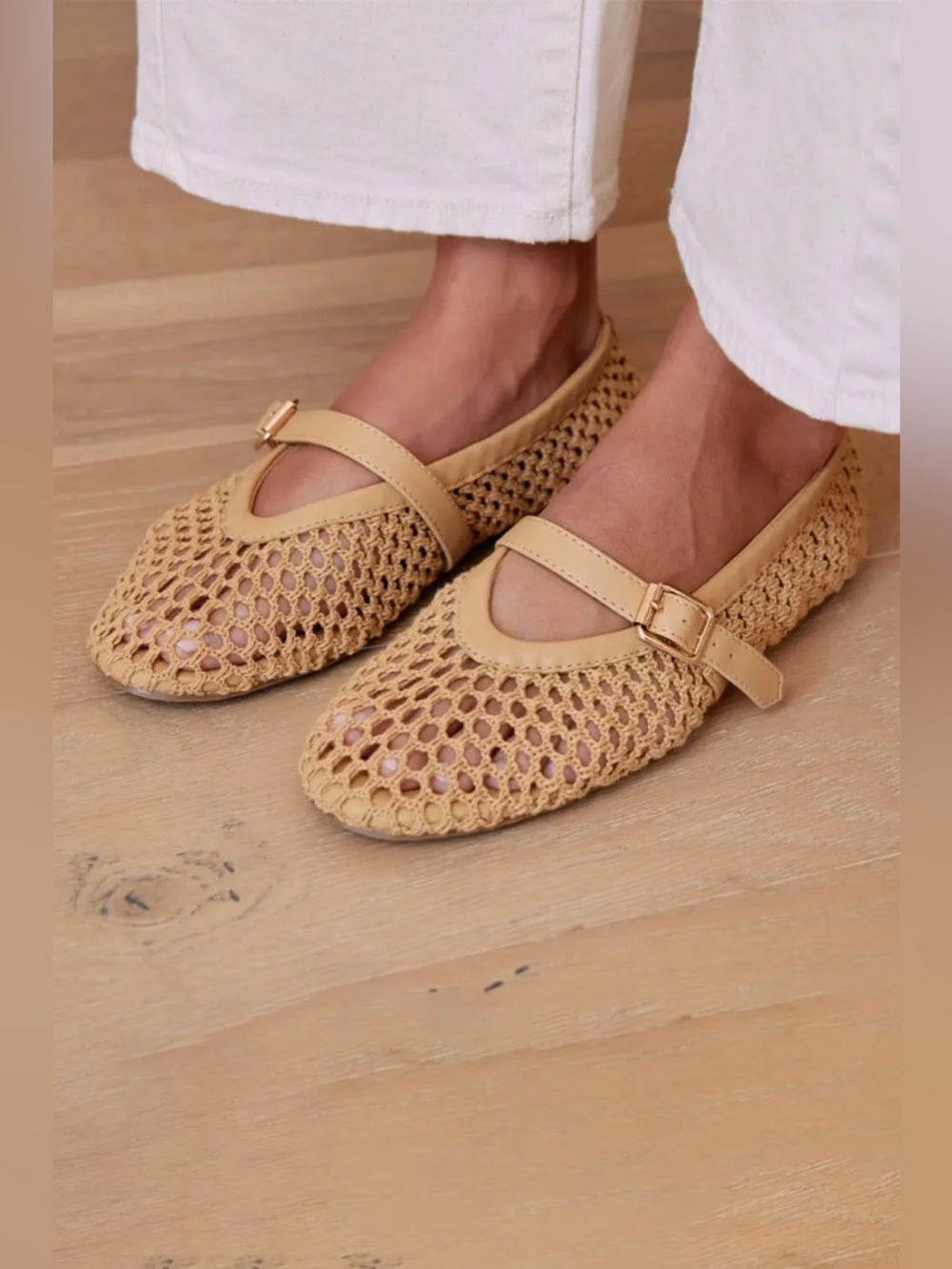 Coconuts by Matisse Nolita Mary Jane Woven Ballet Flats Tan 8